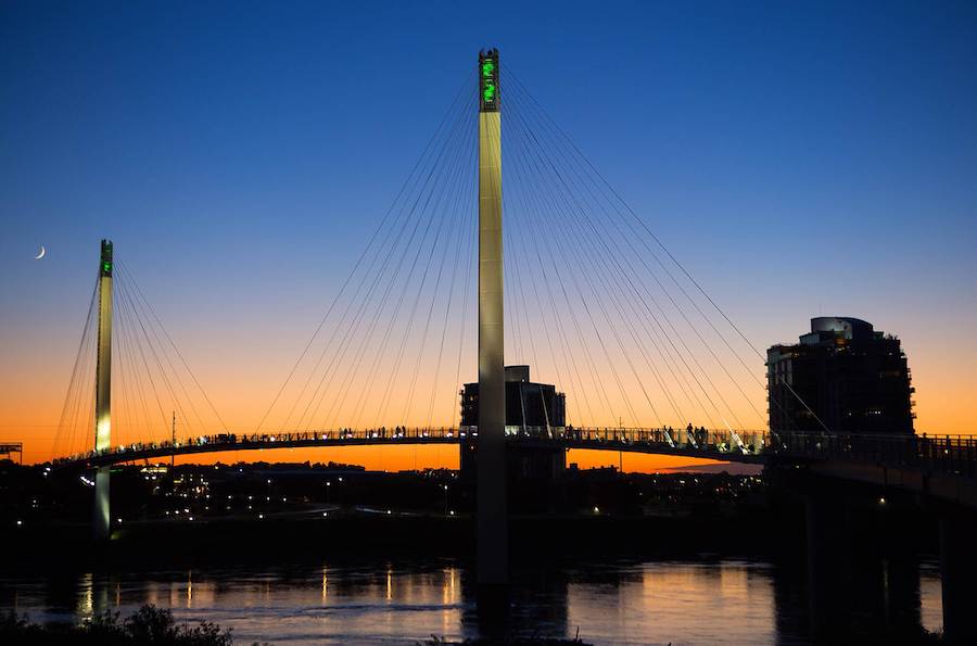 Bob Kerrey Pedestrian Bridge connecting Iowa and Nebraska | Photo by Matthew Nissen Bob Kerrey Pedestrian Bridge connecting Iowa and Nebraska | Photo by Matthew Nissen