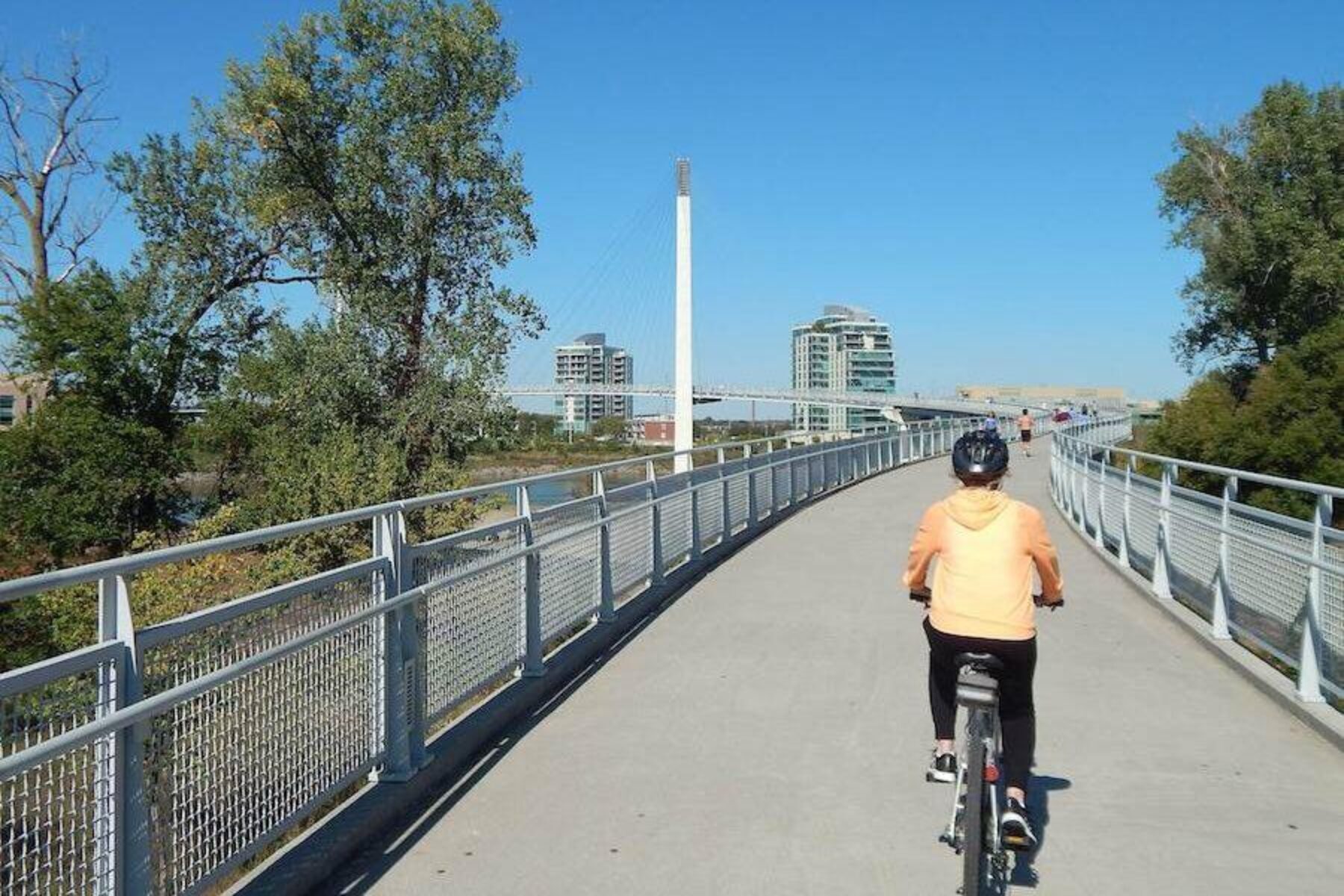 Iowa's Bob Kerrey Pedestrian Bridge | Photo by TrailLink user thejake91739