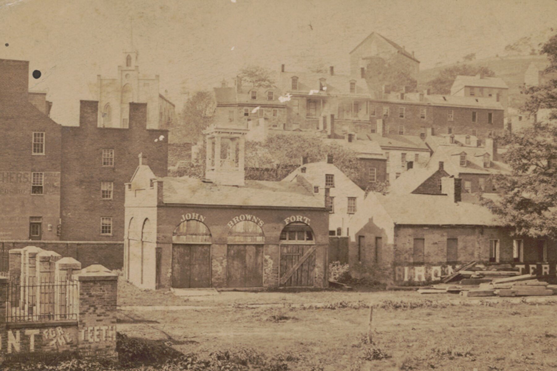 The fire engine house used by John Brown and some of his men in the raid on Harpers Ferry in 1859 | Courtesy Library of Congress, Prints & Photographs Division, LC­DIG-ppmsca-40573 (digital file from original item)