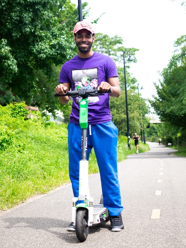 E-scooter user on D.C.'s Metropolitan Branch Trail | Photo by India Kea