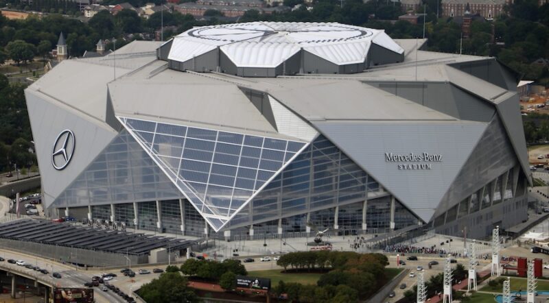 Atlanta’s Mercedes-Benz Stadium | Photo by Flickr user Lukedrich Photography
