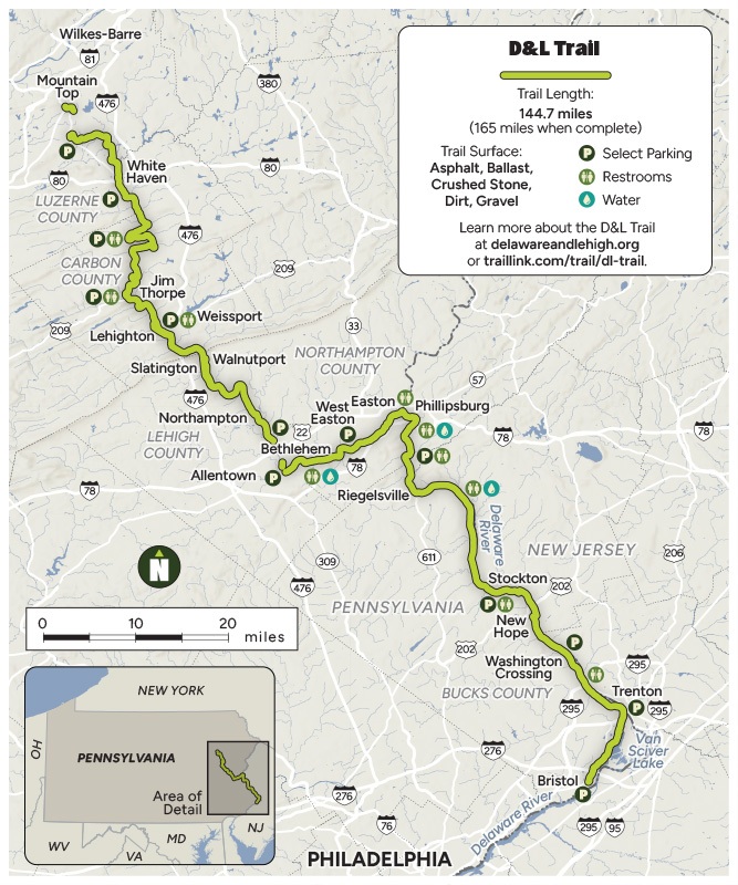 D&L Trail map | Courtesy RTC