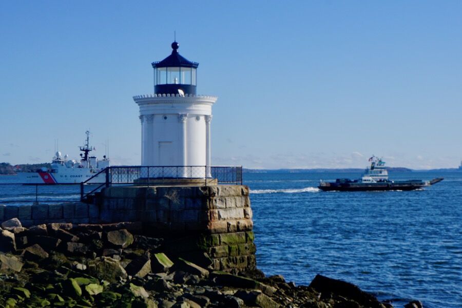 Located at the northern terminus, South Portland’s Bug Light (Breakwater Lighthouse) is the perfect place to set out on a southbound exploration of Southern Maine’s Eastern Trail. The lighthouse park offers parking as well as sweeping views of Portland. Photo by Cindy Barks. Located at the northern terminus, South Portland’s Bug Light (Breakwater Lighthouse) is the perfect place to set out on a southbound exploration of Southern Maine’s Eastern Trail. The lighthouse park offers parking as well as sweeping views of Portland. Photo by Cindy Barks.