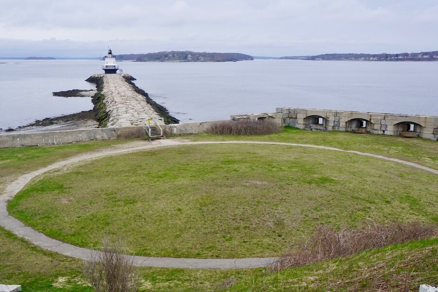 The Portland/South Portland area is rich with lighthouses, and the Spring Point Ledge with its unique 900-foot-long rock breakwater is an easy bike ride or short drive from the Eastern Trail’s northern terminus at the Bug Light lighthouse. Photo by Cindy Barks. The Portland/South Portland area is rich with lighthouses, and the Spring Point Ledge with its unique 900-foot-long rock breakwater is an easy bike ride or short drive from the Eastern Trail’s northern terminus at the Bug Light lighthouse. Photo by Cindy Barks.