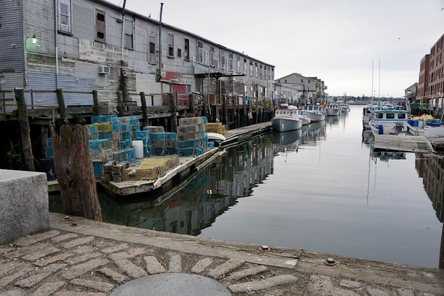 The quaint Old Port area contains a working waterfront where tourists regularly mingle with lobstermen. Located just 4 miles or so from the Eastern Trail’s northern end, the Old Port’s seafood restaurants, shops, bakeries and breweries are within easy reach. Photo by Cindy Barks. The quaint Old Port area contains a working waterfront where tourists regularly mingle with lobstermen. Located just 4 miles or so from the Eastern Trail’s northern end, the Old Port’s seafood restaurants, shops, bakeries and breweries are within easy reach. Photo by Cindy Barks.
