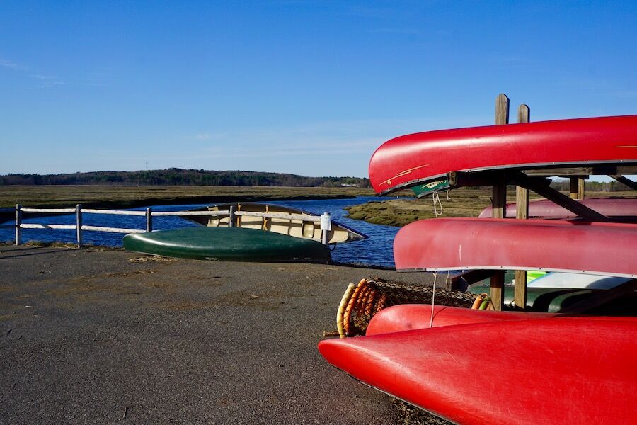 Along with hiking and biking opportunities on the Eastern Trail, visitors to the Scarborough Marsh can also explore the area in kayaks and canoes, which are available for rent by the Scarborough Marsh Audubon Center, located within walking distance of the Eastern Trail. Photo by Cindy Barks. Along with hiking and biking opportunities on the Eastern Trail, visitors to the Scarborough Marsh can also explore the area in kayaks and canoes, which are available for rent by the Scarborough Marsh Audubon Center, located within walking distance of the Eastern Trail. Photo by Cindy Barks.