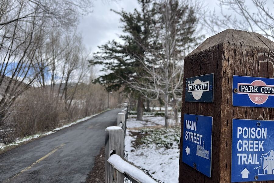 14_Utah's Poison Creek Trail in Park City_Photo by Cindy Barks Along with providing a link to the Poison Creek Trail, which runs through Park City’s historic downtown, the rail-trail provides access to the Round Valley area north of the city. Photo by Cindy Barks.