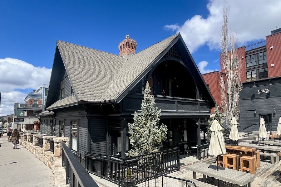 17_Historic depot in Park City, Utah_Photo by Cindy Barks The Park City Railroad Depot, built in 1886, currently houses the Le Depot Brasserie. The building, which served as a transportation hub during Park City’s mining boom, is listed on the National Register of Historic Places. Photo by Cindy Barks.