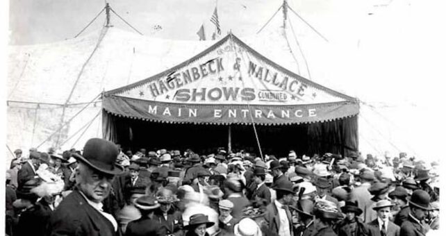 Hagenbeck-Wallace main entrance to circus | Photo by M.D. McCarter, courtesy International Circus Hall of Fame. Used with permission.