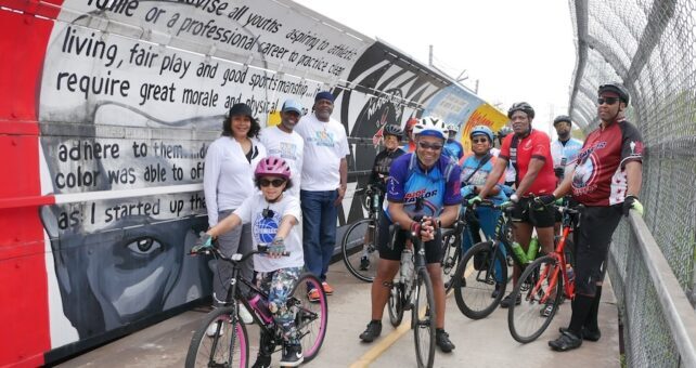 Bronzeville Trail Task Force, Major Taylor Bike Club & The Misfits Cycling Club riding Chicago's Major Taylor Trail | Photo by Douglas Monieson