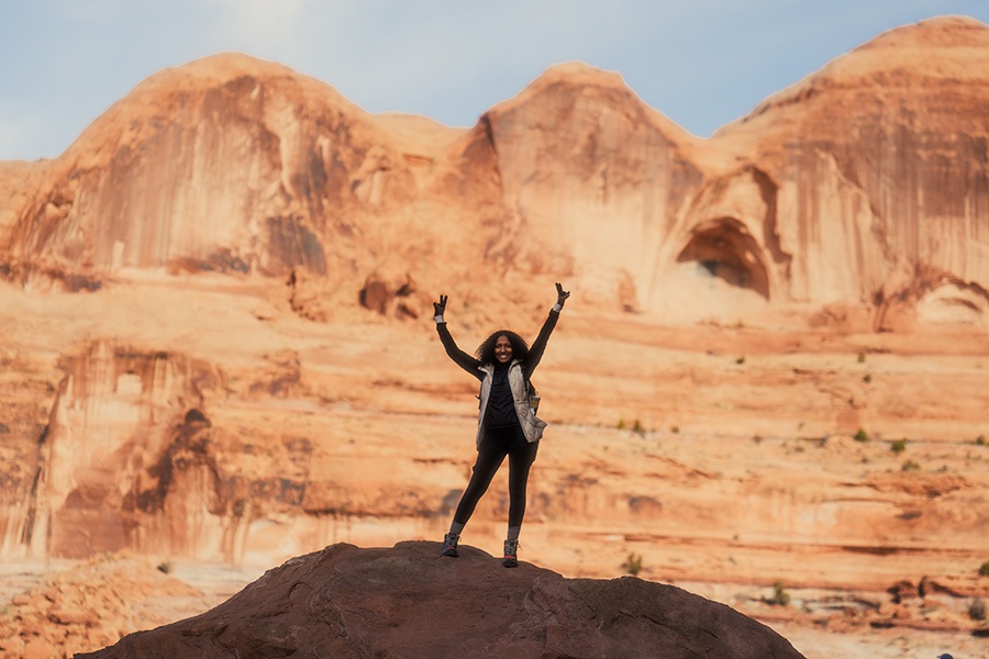 Debbie Njai standing - Photo courtesy Black People Who Hike