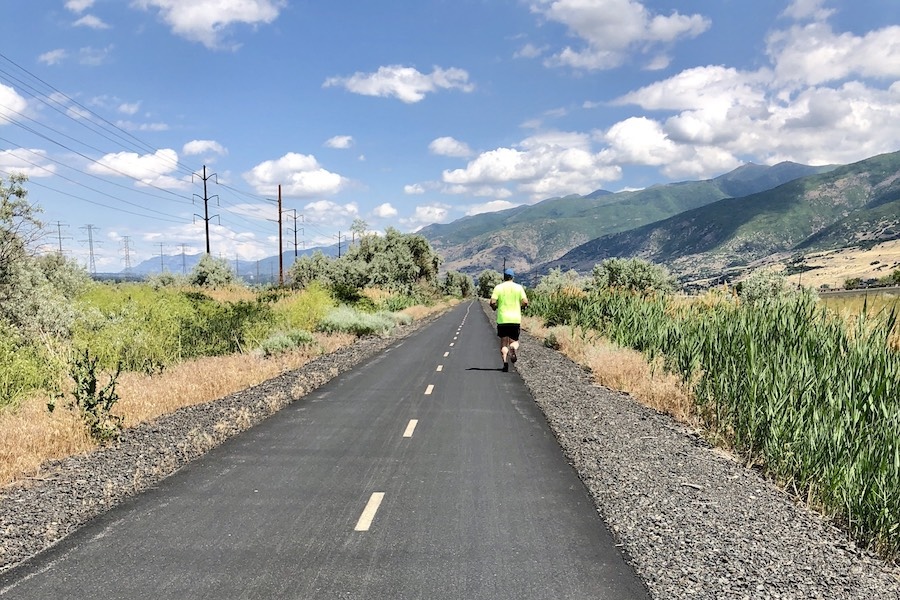 Wetlands that attract a variety of migratory birds border the Legacy Parkway Trail in Centerville, Utah, near its intersection with the Denver and Rio Grande Western Trail. The two trails cut a north-south path through suburban Salt Lake City. | Photo by Cindy Barks