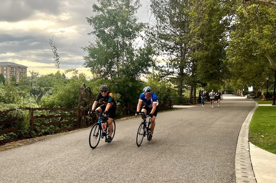 The smooth, paved surface of the Spokane River Centennial State Park Trail makes it a popular spot for runners and bicyclists, especially near Riverfront Park and the Gonzaga University campus. Photo by Cindy Barks