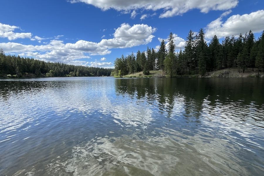 This image depicts a view of the Spokane River from the Deep Creek Canyon area of Riverside State Park along the Spokane River Centennial State Park Trail. Photo by Cindy Barks
