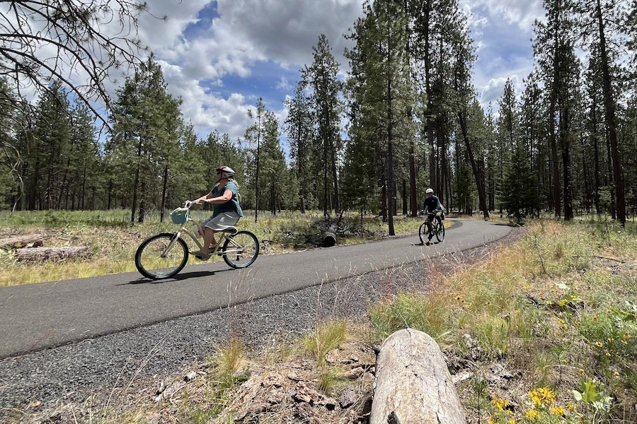 Bicyclists ride the section of the Spokane River Centennial State Park Trail in Riverside State Park on the western end of the 40-mile trail. Photo by Cindy Barks