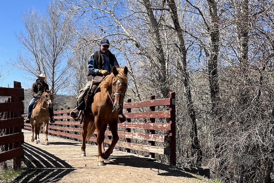 Horseback riders on Utah's Historic Union Pacific Rail Trail in Wanship | Photo by Cindy Barks