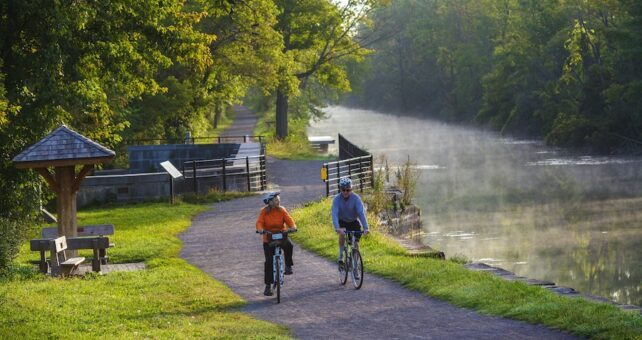 Bicyclists on New York's Erie Canalway Trail | Photo courtesy Hudson River Valley Greenway