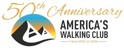 Black and Gold 50th Anniversary America's Walking Club logo