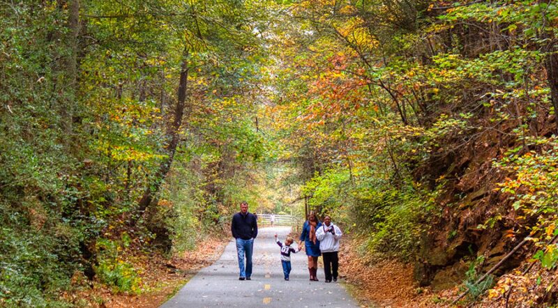 Family walking along Georgia's Silver Comet Trail | Photo by Mark Chandler