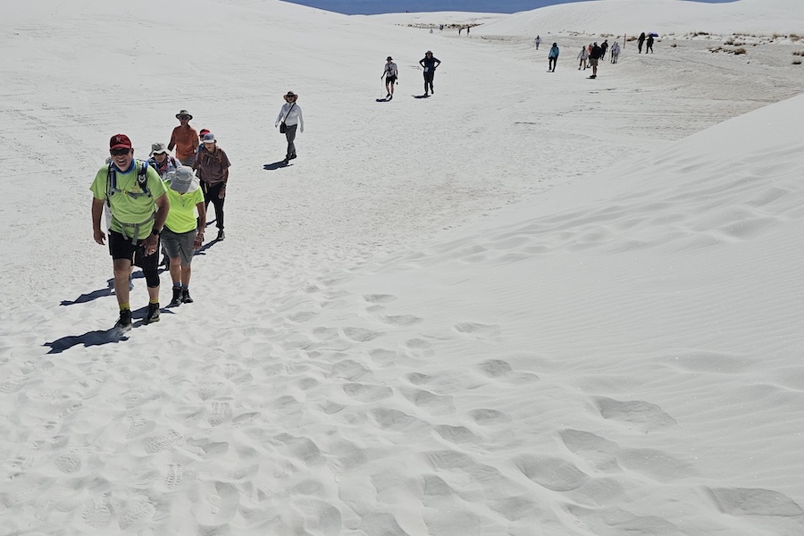 During 2025's AVA National Biennial Convention in New Mexico, walkers explored White Sands National Park. | Photo courtesy AVA, America's Walking Club