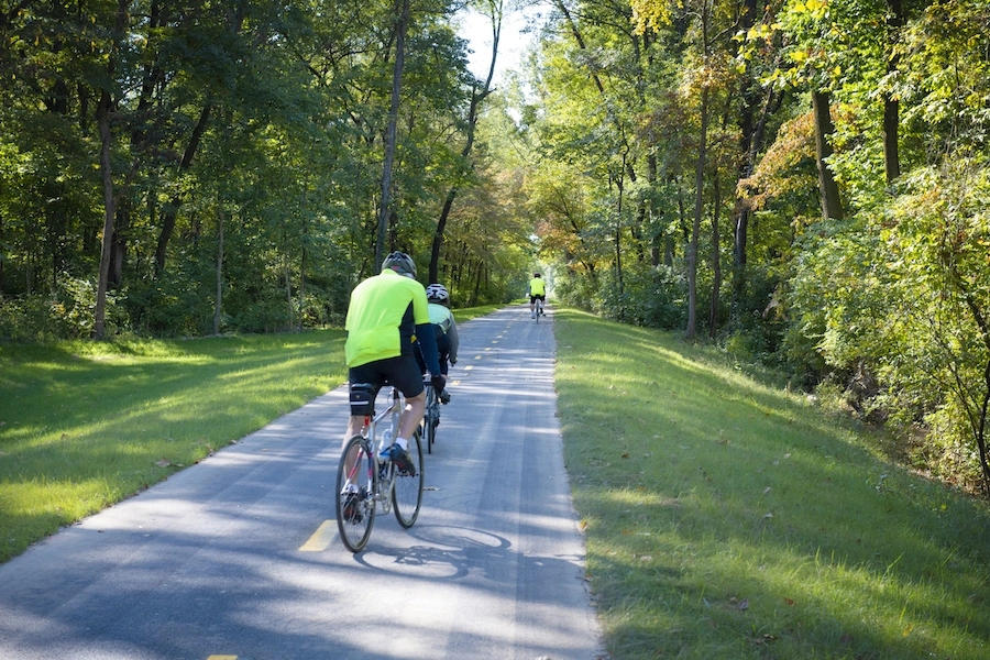 Bikers on MCT Goshen Trail | Photo courtesy Madison County Transit