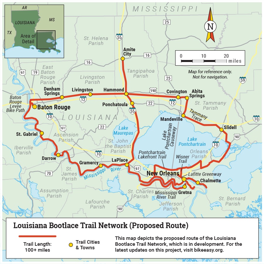 Close Ties: Louisiana Bootlace Trail Network - Rails to