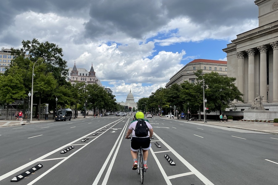 Pennsylvania Avenue cycle track - Photo by Anthony Le