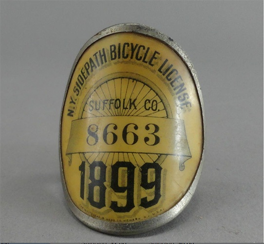 Sidepath tag – Suffolk County, New York, 1899