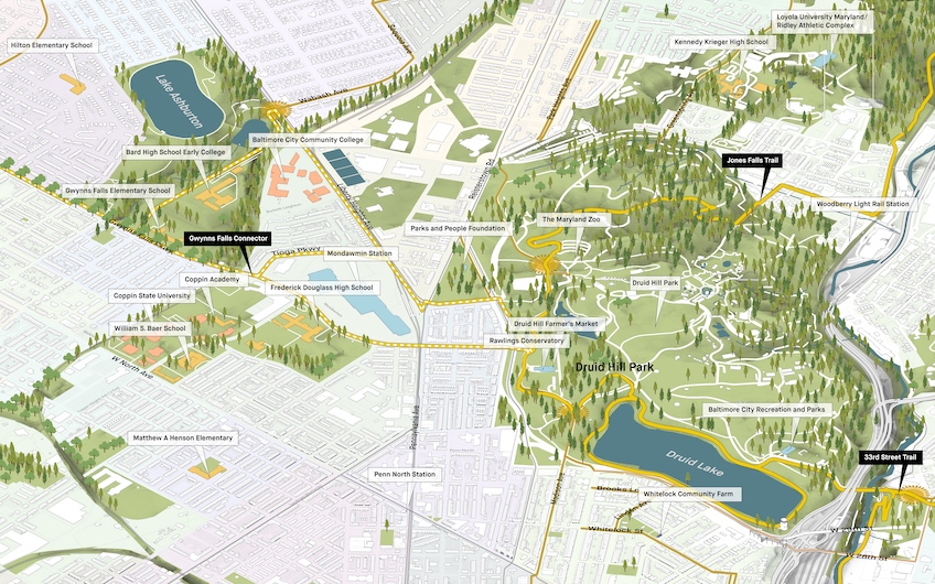 Baltimore Greenway Trail Network: Northwest Amenity Connections | Courtesy Unknown Studio