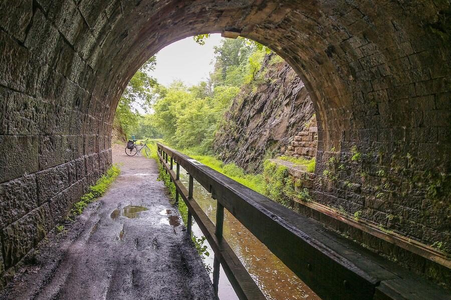 Paw Paw Tunnel along Maryland&#039;s C&amp;O Canal Towpath | Photo by TrailLink user dpg47