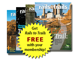 Get Rails to Trails free with your membership graphic by RTC