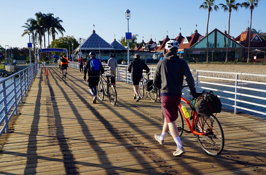 Morning commuters disembark from the ferry at the Coronado Ferry Landing on Coronado Island. The ferry carries users between the island and San Diego. | Photo by Cindy Barks