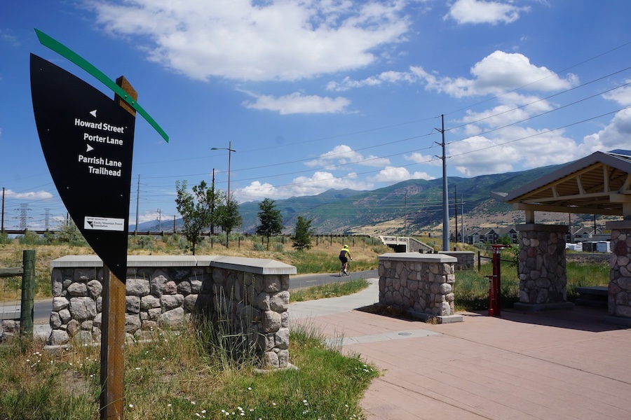 In Centerville, Utah, the Legacy Parkway Trail and the Denver and Rio Grande Western Rail Trail overlap for a short distance, near the Parrish Lane Trailhead. | Photo by Cindy Barks