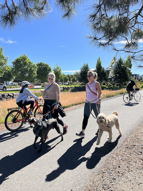 Washington’s Spokane River Centennial State Park Trail traverses the Kendall Yards business area near downtown Spokane. Photo by Cindy Barks