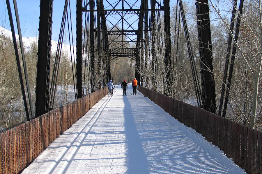 Nestled in the scenic Sun Valley area, the 36-mile Wood River Trail offers year-round recreation, including Nordic skiing and snowshoeing. | Photo by Keith Laughlin