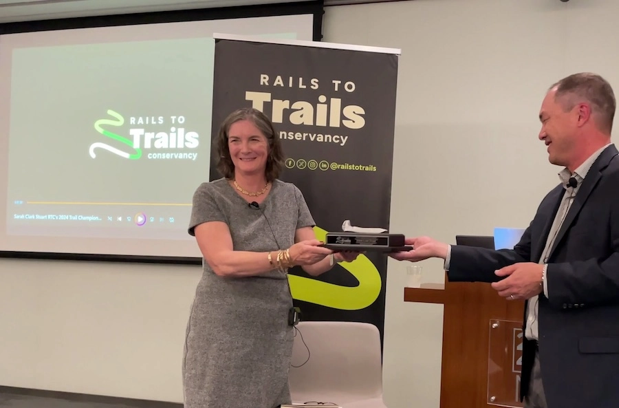 Sarah Clark Stuart is the 2024 Rail Trail Champion | Photo courtesy RTC