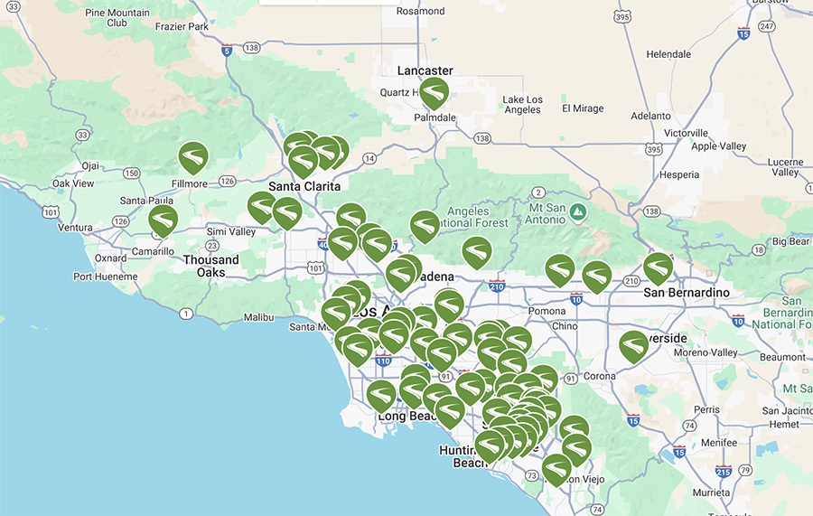 Los Angeles trails on TrailLink | Graphic courtesy RTC