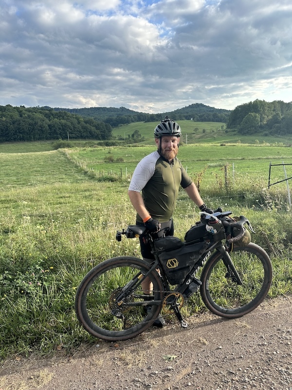 Robert Ordway at various stops on his 825-mile bike ride in 2024 from Washington, D.C., to Indiana to raise money for ALS research | Courtesy Robert Ordway