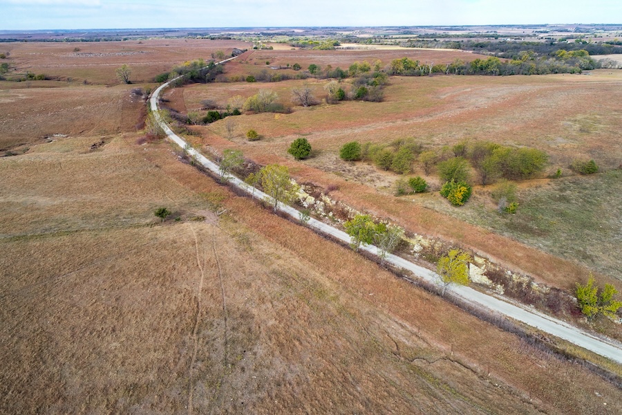 Drone photography of Kansas&#039; Flint Hills Trail State Park | Photo courtesy of Kansas Department of Wildlife and Parks