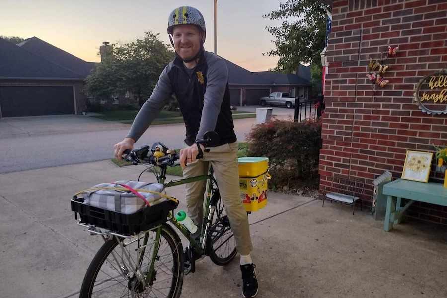 Chris Hill on a bike commute | Photo courtesy Chris Hill