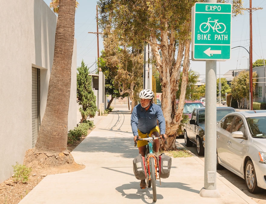 Erick Cedeño on the Exposition Line Bikeway | Courtesy Erick Cedeño