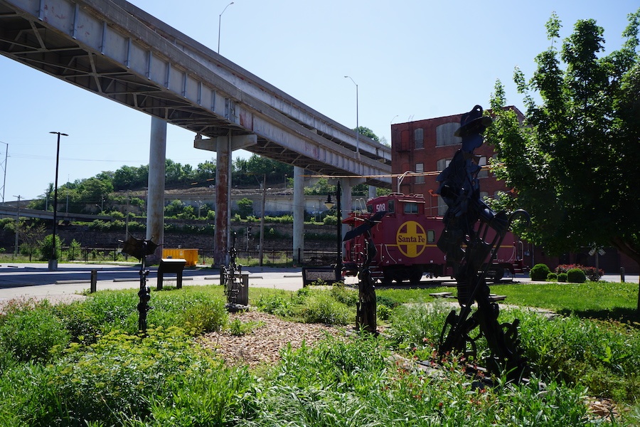 The Freedom Mall located along the Riverfront Heritage Trail in Kansas City depicts a family of people who had been enslaved attempting to escape to freedom across the state line in Kansas. Many Missouri freedom seekers escaped through a system of safe houses known as the Underground Railroad, which had a key station about 2 miles from the Freedom Mall site. | Photo by Cindy Barks
