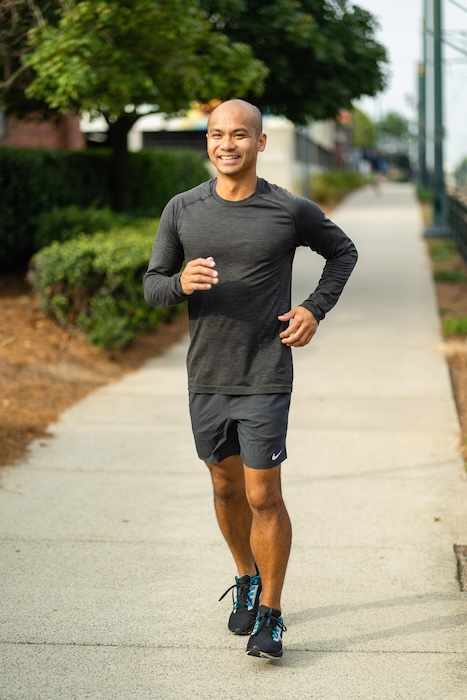 Runner on North Carolina's Charlotte Rail Trail | Photo courtesy Rico Marcelo, Founder of the Barn Burners Run Club