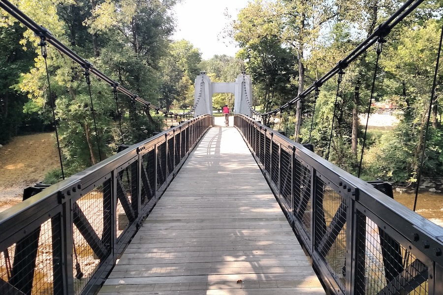 “We made it through Westerville and then enjoyed the Alum Creek Greenway Trail very much,” said Oberg of the trail which runs through the east side of Columbus. “It is truly a shining star for how a trail can be both beautiful and useful in an urban setting.” Alum Creek Greenway Trail | Photo by Brian Housh