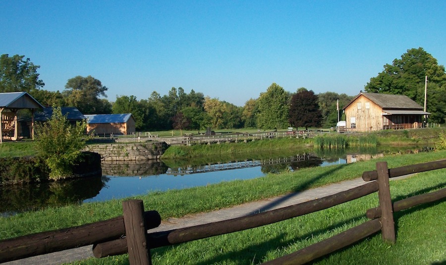 The Chittenango Landing Canal Boat Museum as seen from the Erie Canalway Trail | Photo courtesy Chittenango Landing