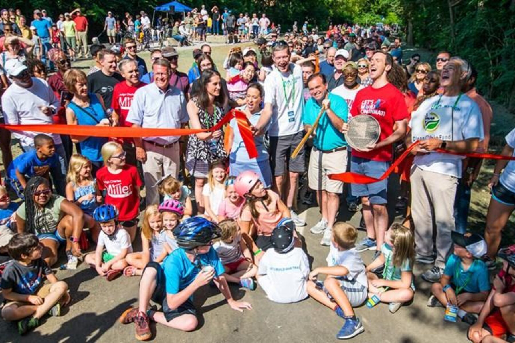 Ribbon cutting ceremony for the launch of phase 1 of the Wasson Way rail-trail in Cincinnati, Ohio | Photo courtesy City of Cincinnati