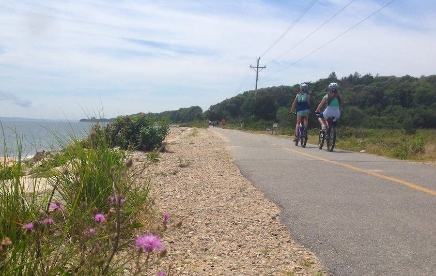 Developed in the 1960s and 1970s, the 10.7-mile Shining Sea Bikeway in Massachusetts is the only bikeway on Cape Cod to feature a seaside section along its route. | Photo by Anya Saretzky
