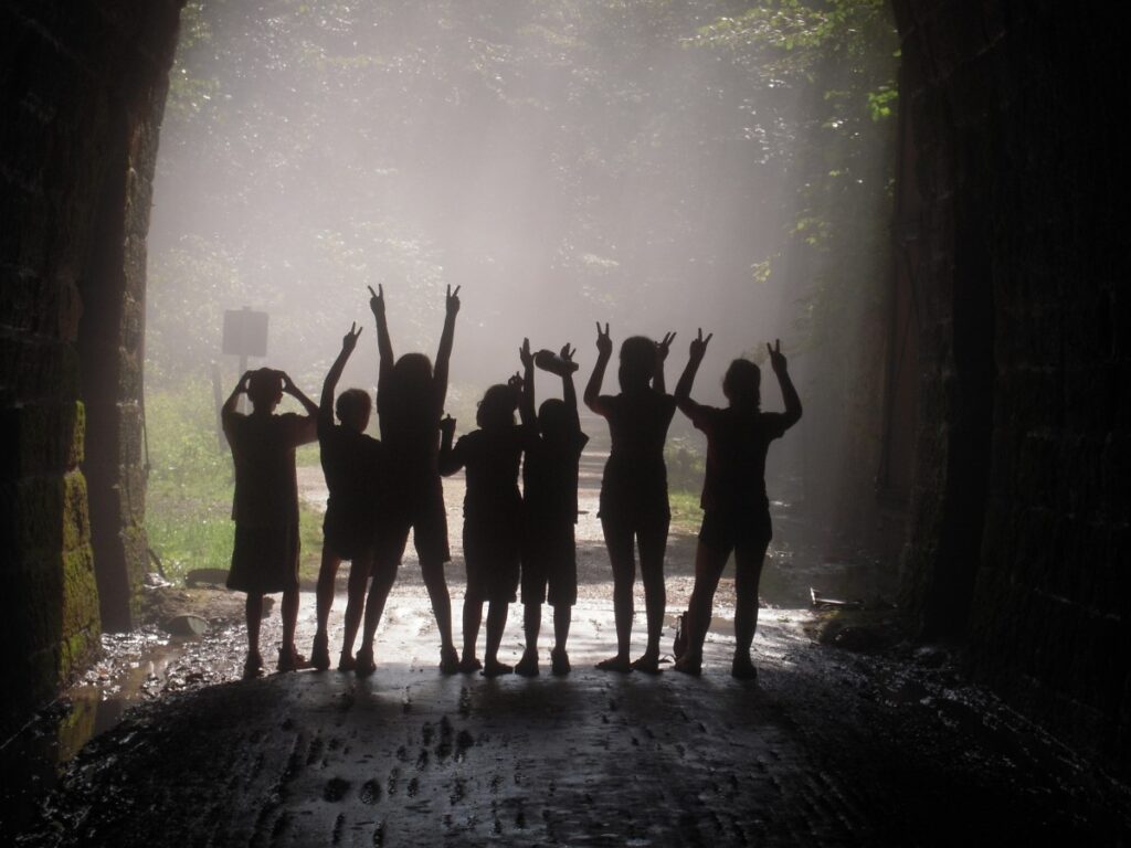 A photo taken several years ago of children along Wisconsin’s Elroy-Sparta State Trail, one of the earliest major rail-trail conversions in the United States. | Courtesy Wisconsin Department of Natural Resources