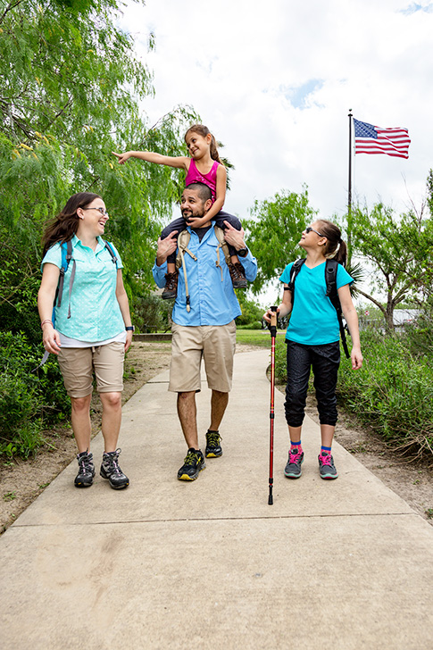 The Ortiz family on the Historic Battlefield Trail in Palo Alto, Texas | Photo by Mark Lehmann