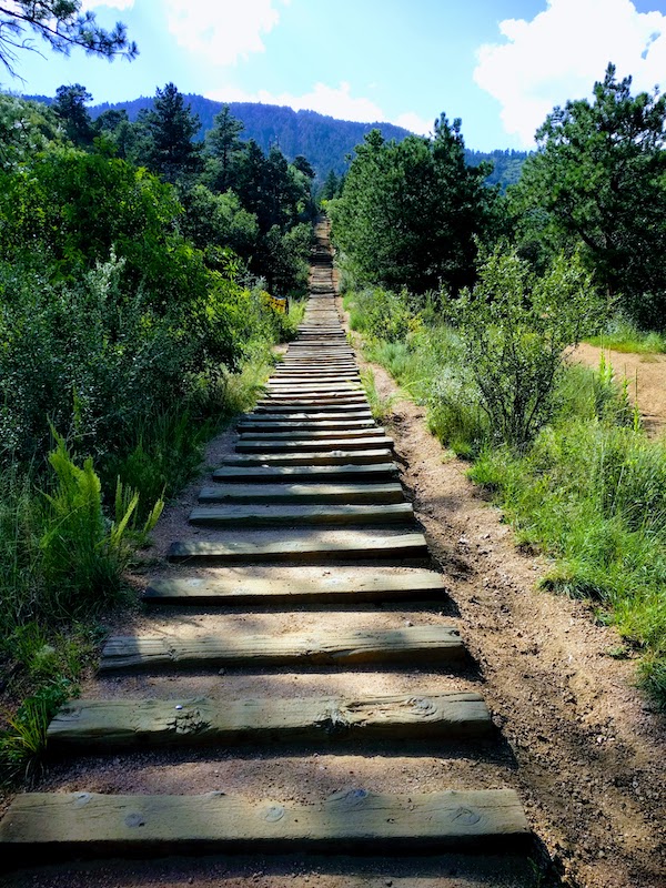 View from the bottom of Colorado's Manitou Incline | Photo by Jamie Efaw